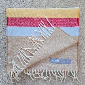 Simply Birch 100% Lambswool Scarf Herringbone Woven in Ireland